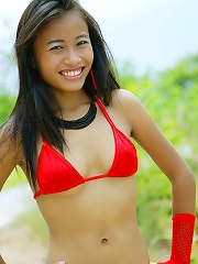 18 year old Thai teen Thainee in Red bikini